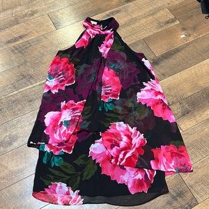 Dark Floral Halter Dress